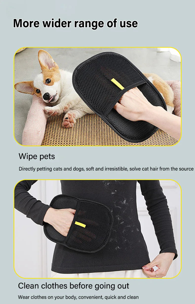 Pet Hair Removal Glove – Removes Hair from Fabric & Furnitur