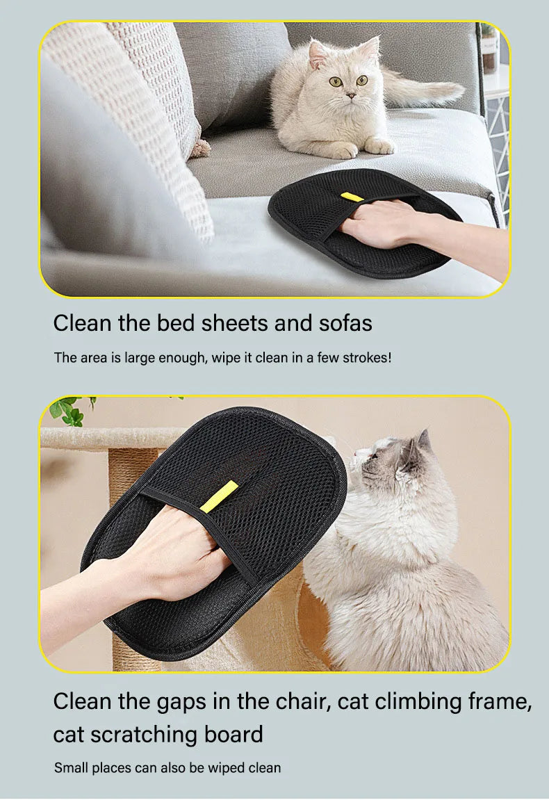 Pet Hair Removal Glove – Removes Hair from Fabric & Furnitur