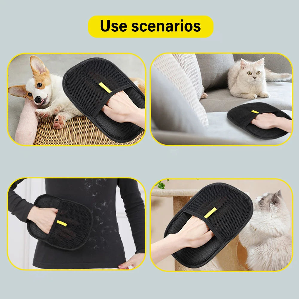 Pet Hair Removal Glove – Removes Hair from Fabric & Furnitur